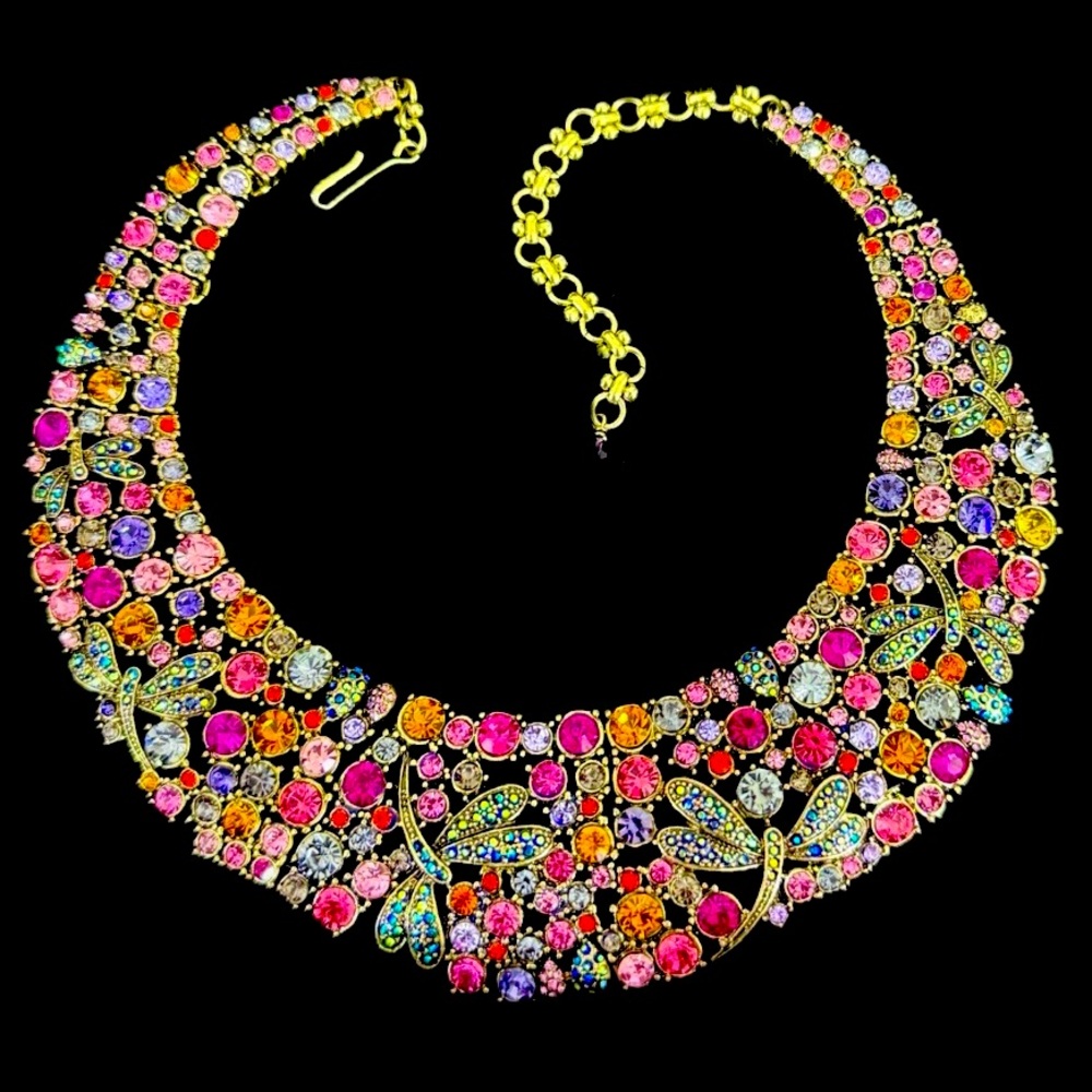 Heidi Daus Colorful Crystal Dragonfly Necklace